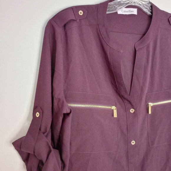 Calvin Klein Purple & Gold Tunic Top - Picture 6 of 9